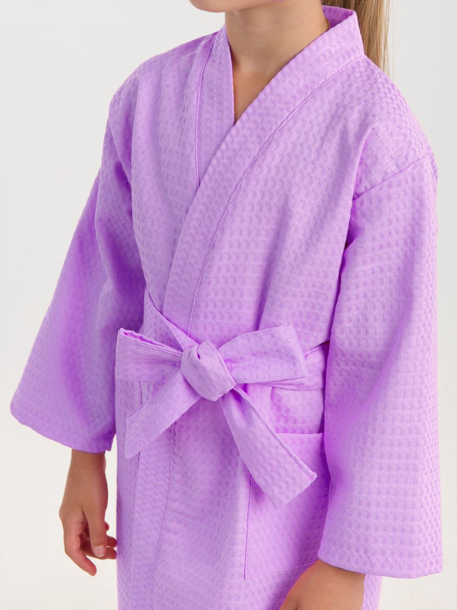 снимок Халат вафельный детский сиреневый  от магазина BIO-TEXTILES ОПТ