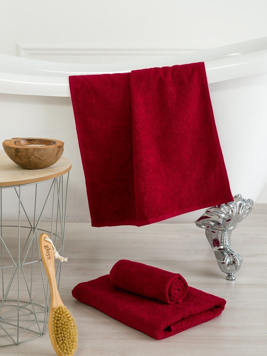 снимок Полотенце махровое бордовое Ринг от магазина BIO-TEXTILES ОПТ