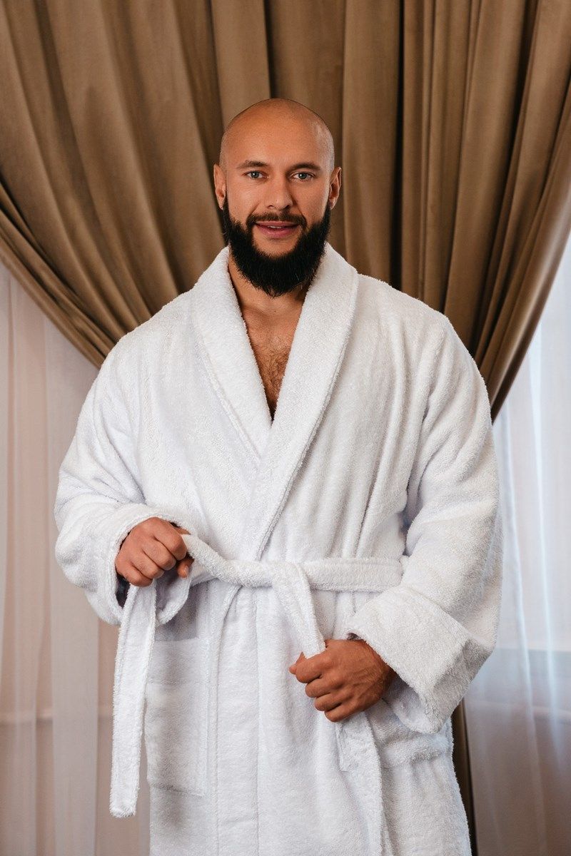 снимок Халат махровый мужской белый от магазина BIO-TEXTILES ОПТ