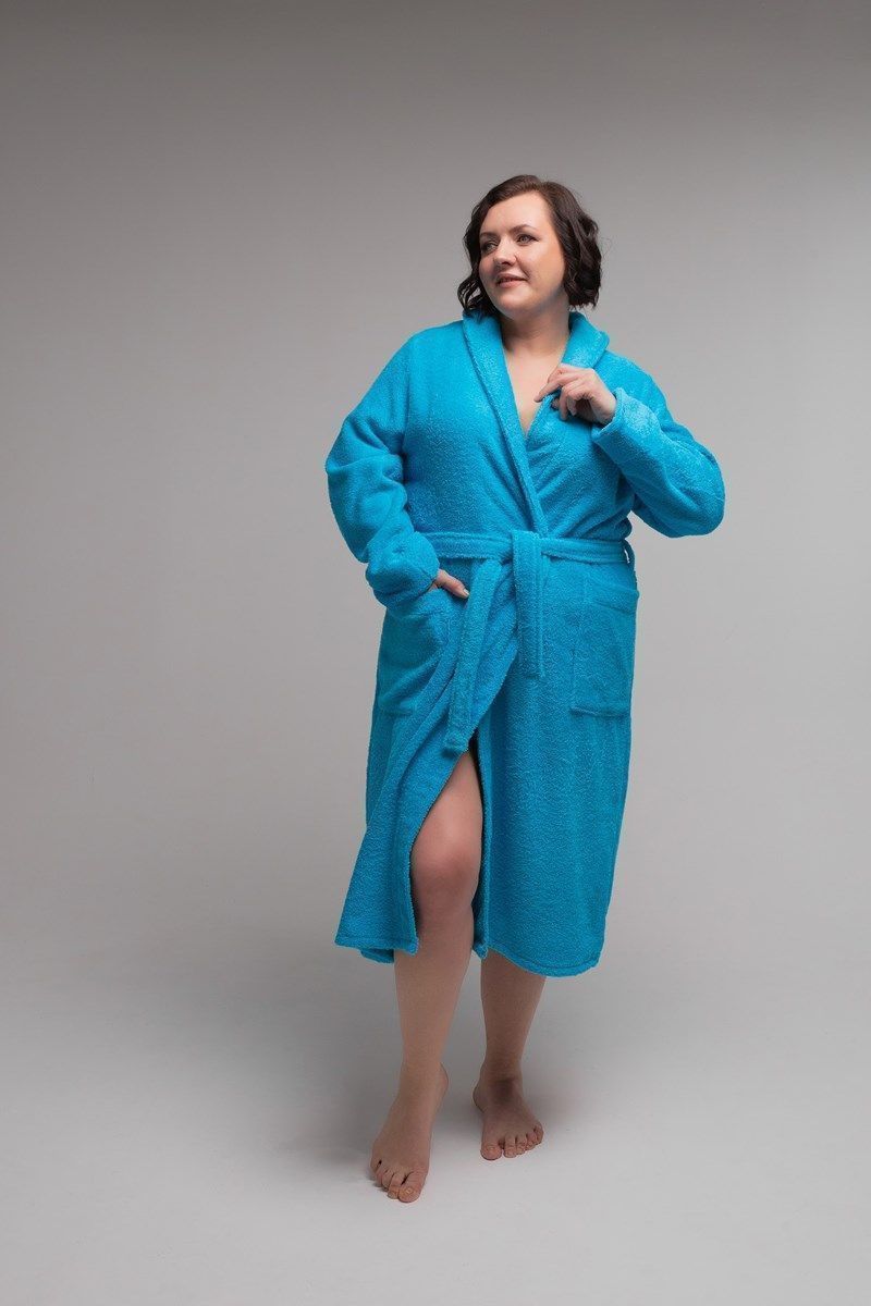 снимок Халат махровый голубой 60-62 от магазина BIO-TEXTILES ОПТ