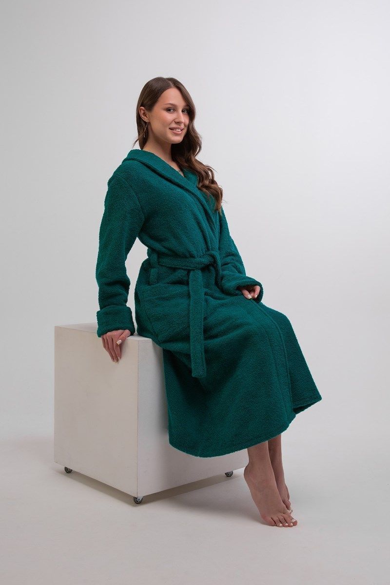 снимок Халат махровый женский изумруд от магазина BIO-TEXTILES ОПТ