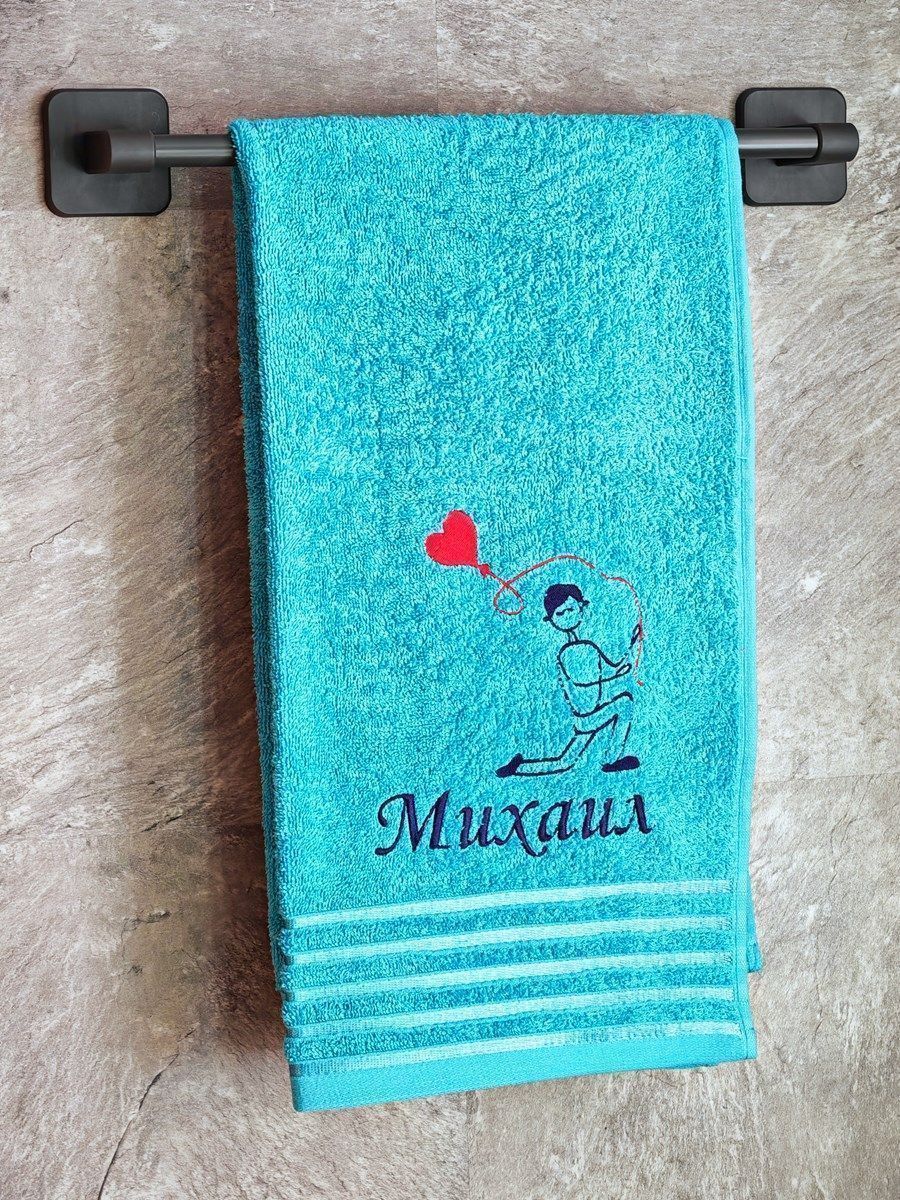снимок Полотенце с вышивкой 50*90 "Михаил" синее от магазина BIO-TEXTILES ОПТ