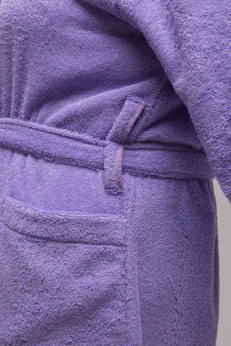 снимок Халат махровый женский с капюшоном сиреневый 60-62, 64-66 от магазина BIO-TEXTILES ОПТ