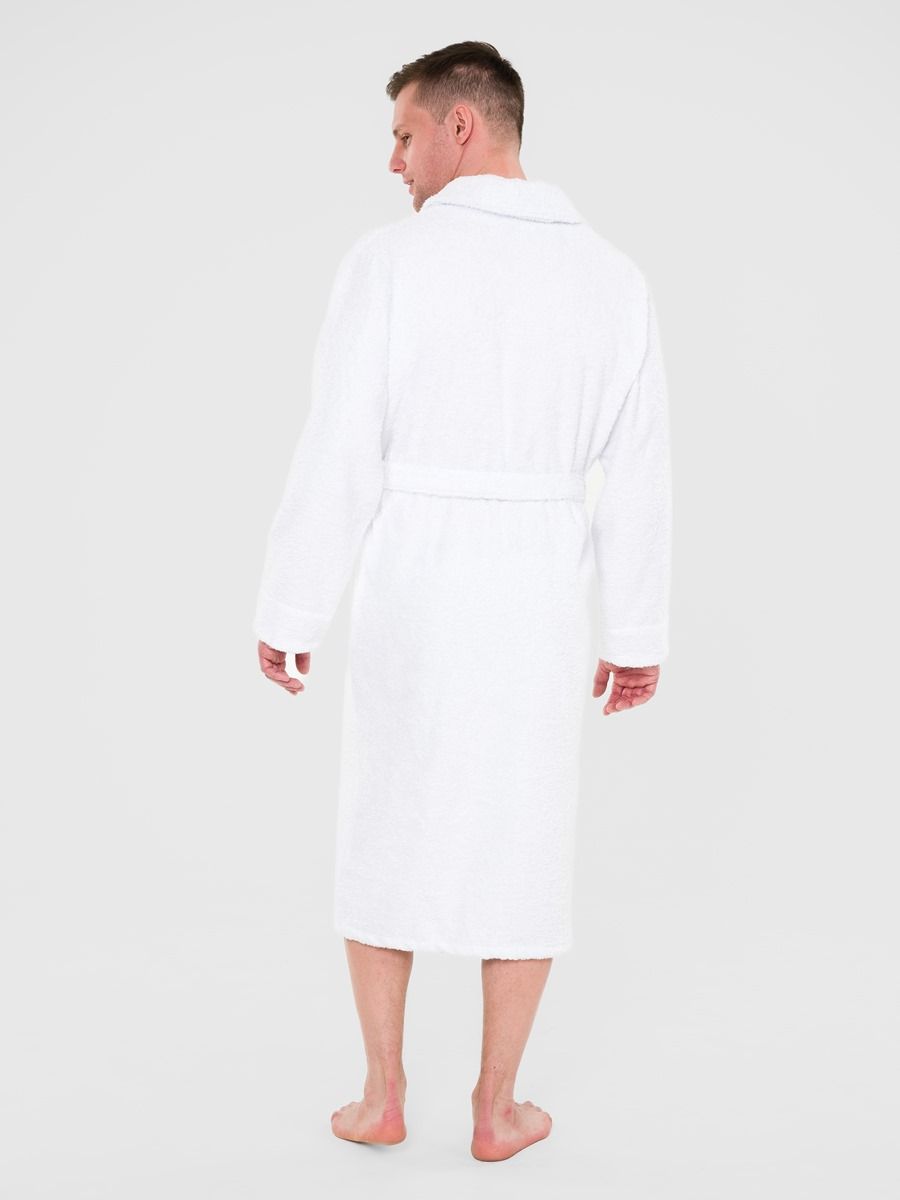 снимок Халат махровый PandaHug Leonardo белый шаль от магазина BIO-TEXTILES ОПТ