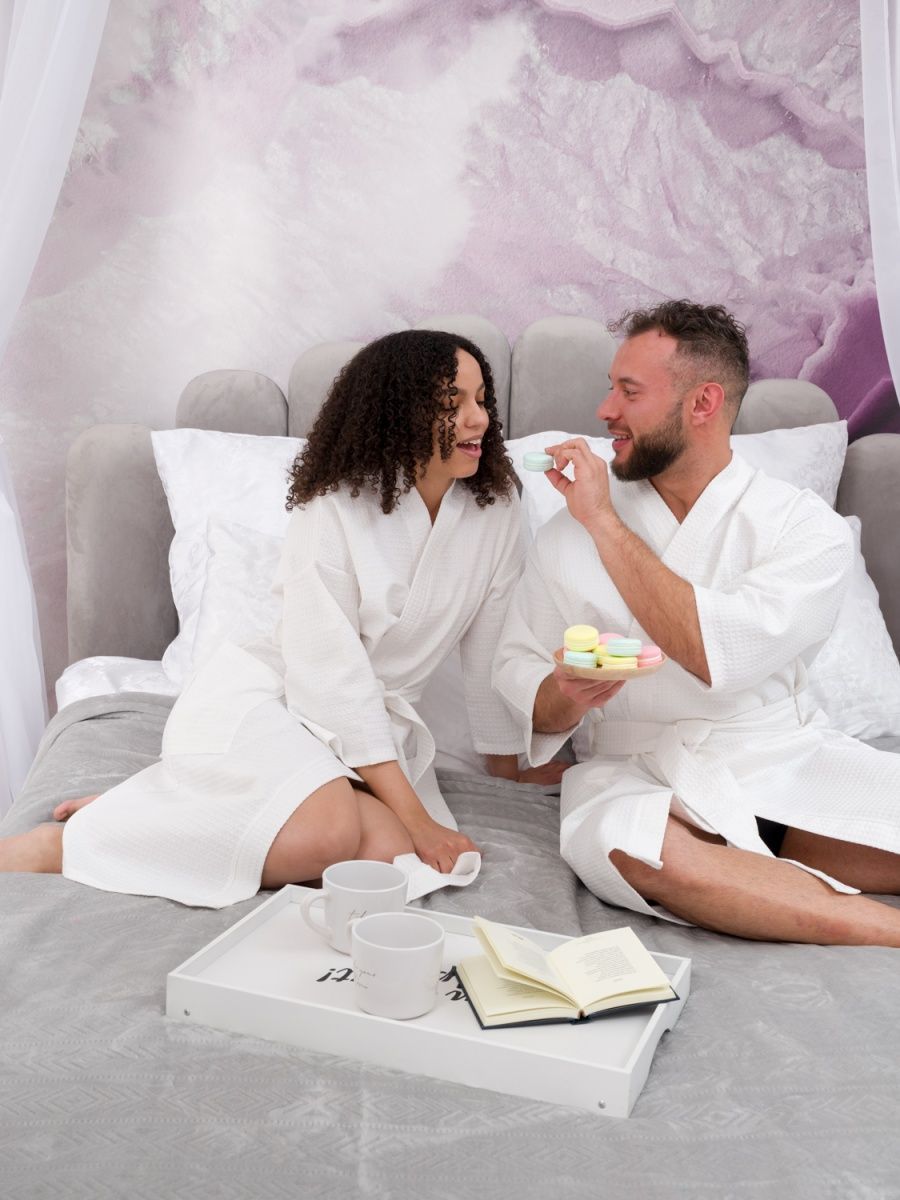 снимок Халат вафельный белый от магазина BIO-TEXTILES ОПТ