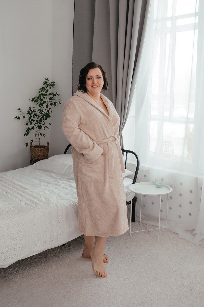 снимок Халат махровый бежевый 60-62, 64-66 от магазина BIO-TEXTILES ОПТ