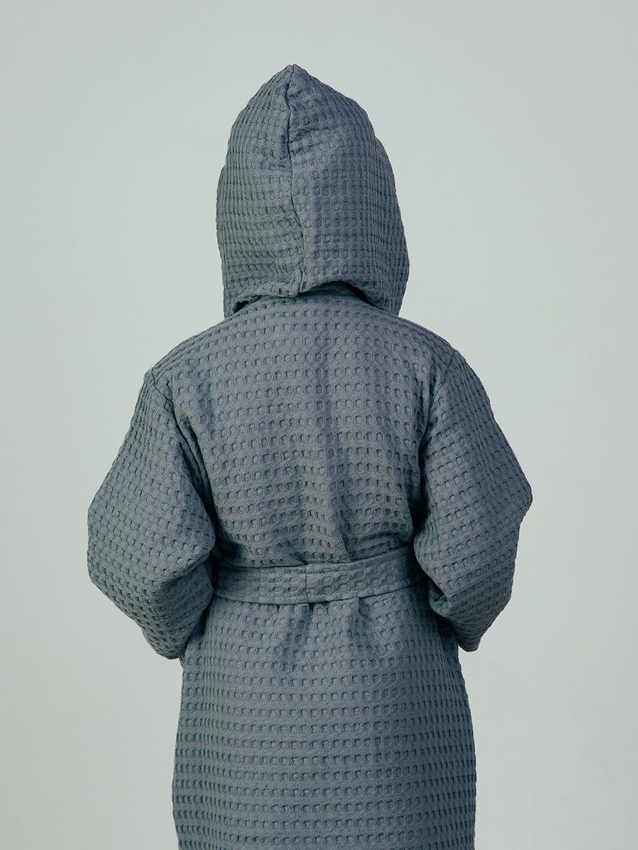 снимок Халат вафельный детский "Комфорт" серый от магазина BIO-TEXTILES ОПТ