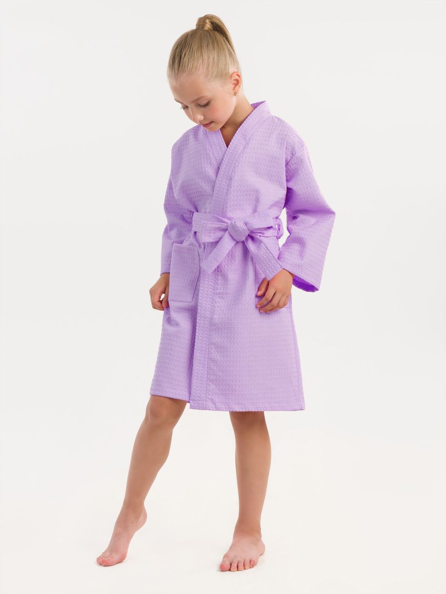 снимок Халат вафельный детский сиреневый  от магазина BIO-TEXTILES ОПТ