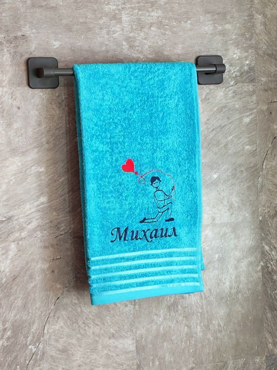 снимок Полотенце с вышивкой 50*90 "Михаил" синее от магазина BIO-TEXTILES ОПТ
