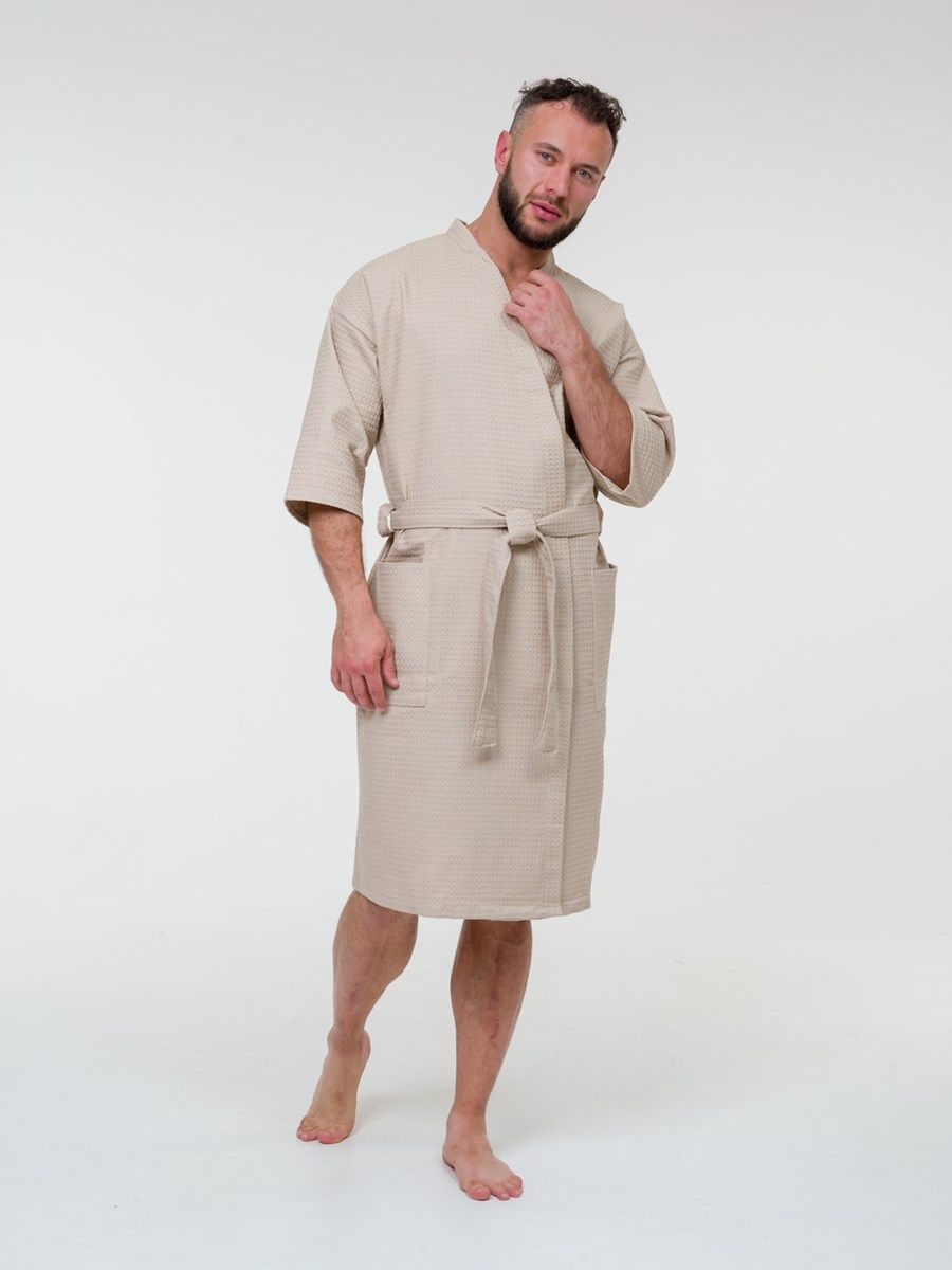 снимок Халат вафельный бежевый от магазина BIO-TEXTILES ОПТ