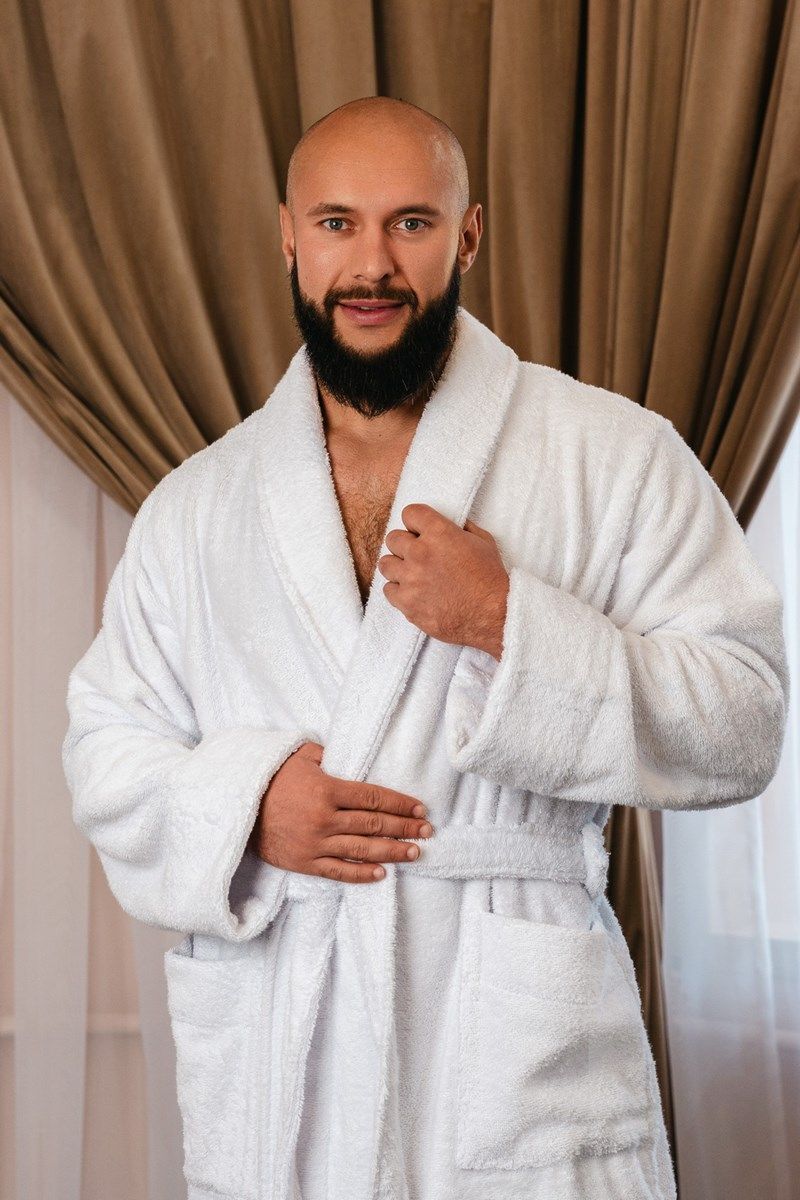 снимок Халат махровый мужской белый от магазина BIO-TEXTILES ОПТ