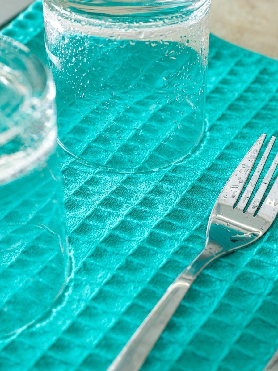 снимок Набор вафельных полотенец 3 шт (30*60) зеленые от магазина BIO-TEXTILES ОПТ