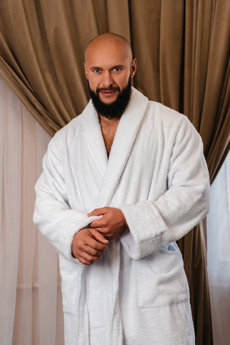 снимок Халат махровый мужской белый от магазина BIO-TEXTILES ОПТ