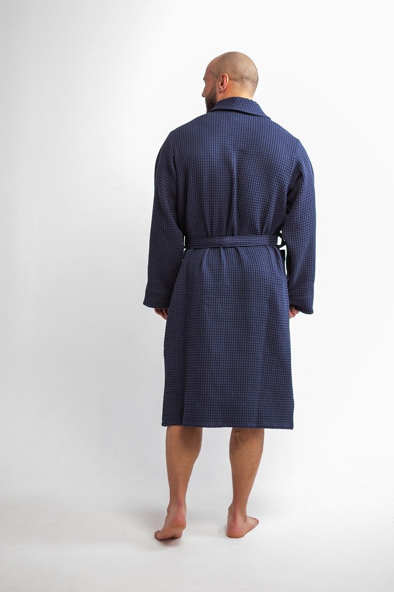 снимок Халат вафельный PandaHug Оrlando синий от магазина BIO-TEXTILES ОПТ