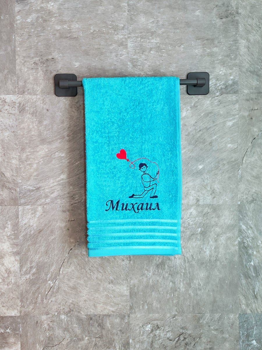 снимок Полотенце с вышивкой 50*90 "Михаил" синее от магазина BIO-TEXTILES ОПТ