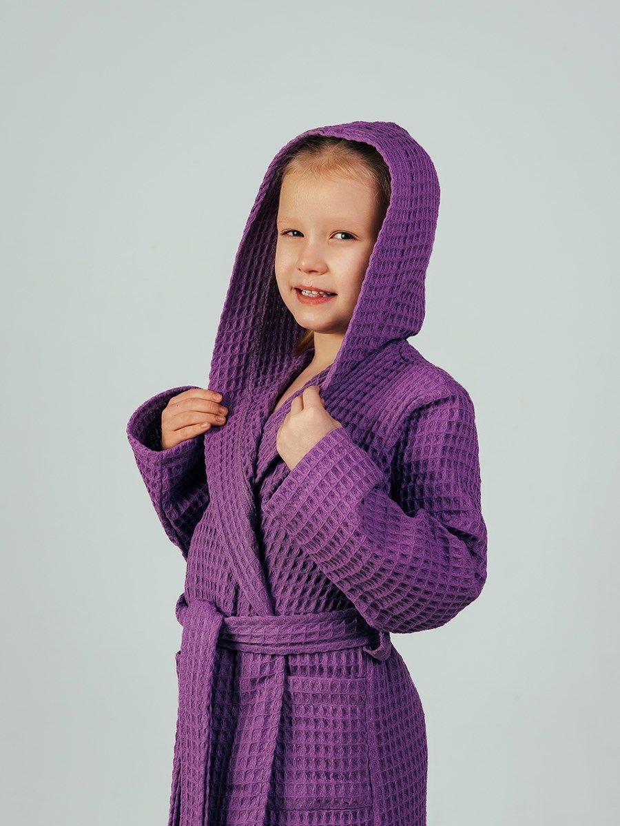 снимок Халат вафельный детский "Комфорт" сиреневый от магазина BIO-TEXTILES ОПТ