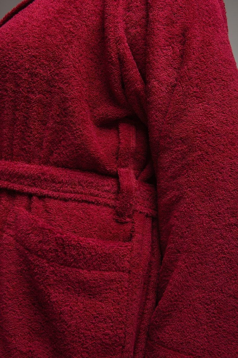 снимок Халат махровый женский с капюшоном бордовый 60-62, 64-66 от магазина BIO-TEXTILES ОПТ